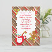 Hot Coco & Cookies Cookie Swap/Uitwisseling Uitnod Kaart (Staand voorkant)