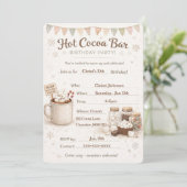 Hot Cocoa Bar Birthday Invitation (Debout devant)