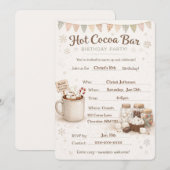 Hot Cocoa Bar Birthday Invitation Kaart (Voorkant / Achterkant)