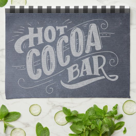 Hot Cocoa Bar Chalkboard Keuken Handdoek (Gevouwen)