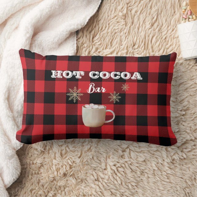Hot Cocoa Bar Check Mountain Kussen (Deken)