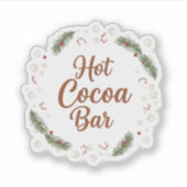 Hot Cocoa Bar Station Rustic Christmas Sticker (Voorkant)