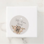 Hot Cocoa Bomb Boho Pampas Grass Teddy Bear Bedankjes Labels (In situ)