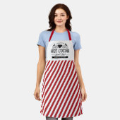 Hot Cocoa Candy Cane Kerstmis gepersonaliseerd Schort (Gedragen)
