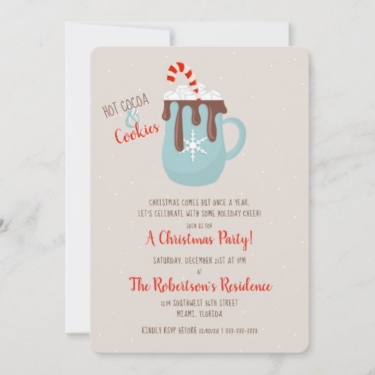 Hot Cocoa Christmas Invitation (Devant)