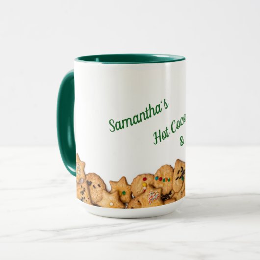 Hot Cocoa & Cookies gepersonaliseerde mok (Voorkant links)