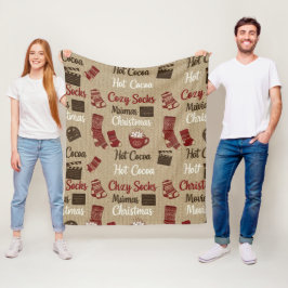 Hot Cocoa Cozy Socks & Christmas Movies Warm  Fleece Deken