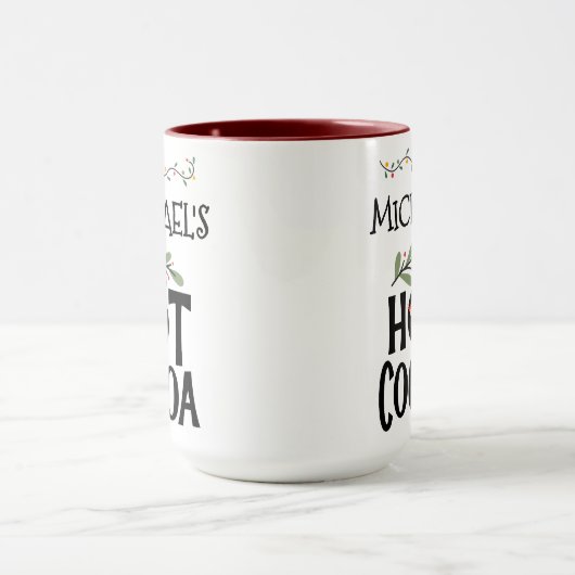 Hot Cocoa Kerstman & aangepaste naam Mok (Midden)