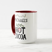 Hot Cocoa Kerstman & aangepaste naam Mok (Voorkant links)
