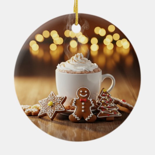 Hot Cocoa Kerstversiering Keramisch Ornament (Achterkant)
