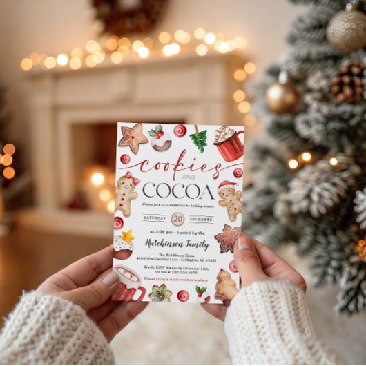 Hot Cocoa Party Invitation - Cookies and Cocoa