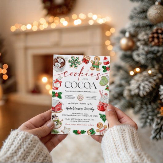 Hot Cocoa Party Invitation - Cookies and Cocoa