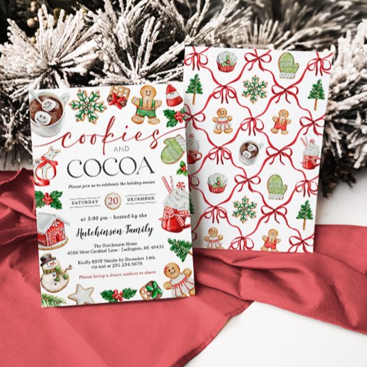 Hot Cocoa Party Invitation - Cookies and Cocoa