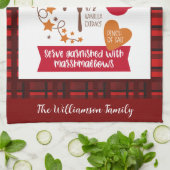 Hot Cocoa Recept Feestelijke Red Plaid Custom Theedoek (Gevouwen)