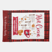 Hot Cocoa Recept Feestelijke Red Plaid Custom Theedoek (Horizontaal)