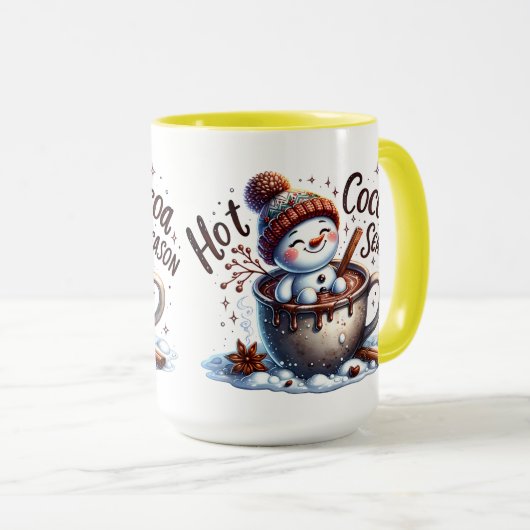 Hot Cocoa Seizoen Sneeuwman Mok (Voorkant rechts)