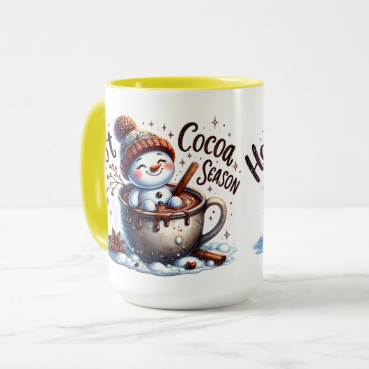 Hot Cocoa Seizoen Sneeuwman Mok (Voorkant links)