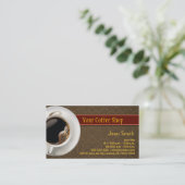 Hot Coffee Damask Brown Visitekaartje (Staand voorkant)
