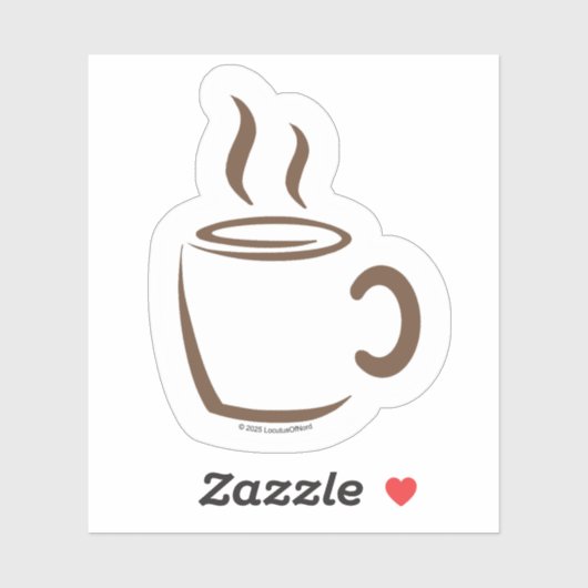 Hot Coffee Minimalist Sticker (Vel)