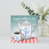 Hot-Coffee Moederdag Holiday Kaart (Staand voorkant)