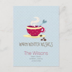 Hot-Coffee Warmest Winter Wishes briefkaarten