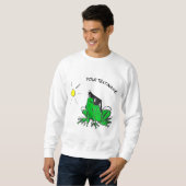 Hot & Cool Frog Cartoon. Naam/Tekst Sweatshirt (Voorkant volledig)