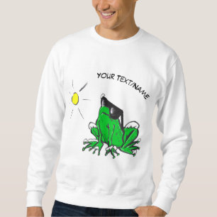 Hot & Cool Frog Cartoon. Naam/Tekst Sweatshirt