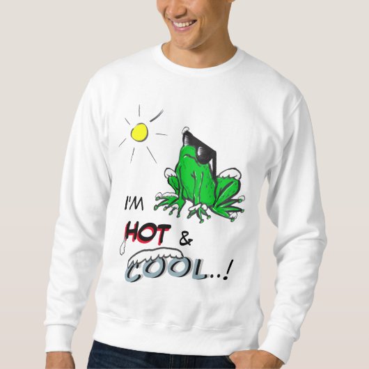 Hot & Cool Frog Cartoon. sweatshirt (Voorkant)