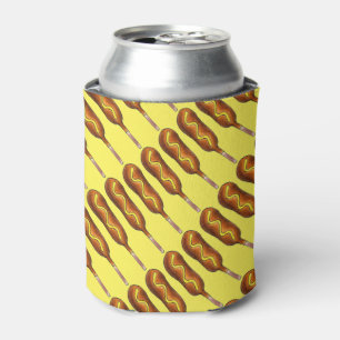 Hot Corn Dog Corndog Geel Mosterd Junk Food Blikjeskoeler