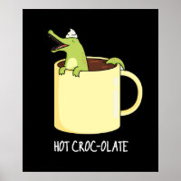 Hot Croc-colate Funny Crocodile Pun Dark BG