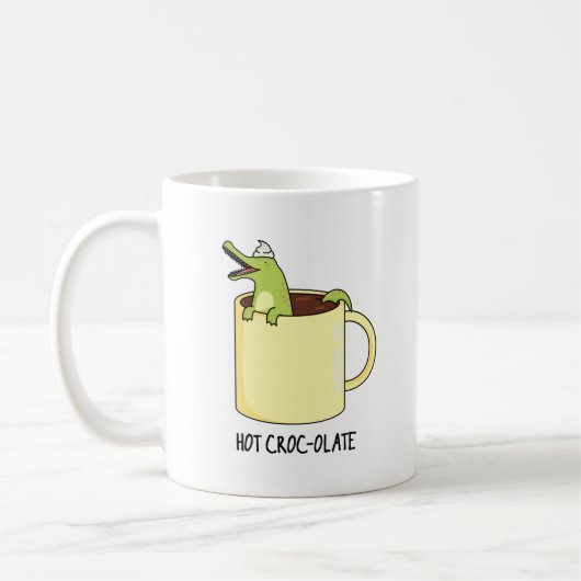 Hot Croc-colate Funny Crocodile Pun Koffiemok (Links)