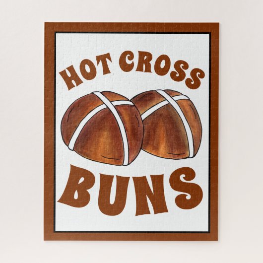 Hot Cross Buns British Food Baking Easter Pastry Legpuzzel (Verticaal)