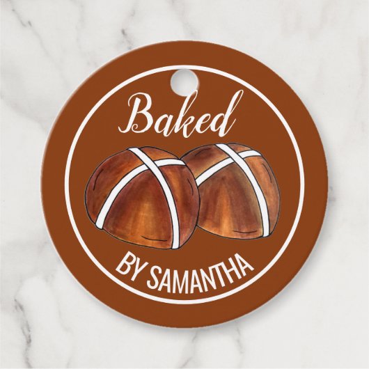 Hot Cross Buns British Food Baking Pastry Bakery Bedankjes Labels (Voorkant)