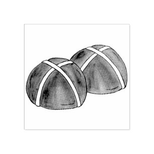 Hot Cross Buns British Food Baking Pastry Bakery Rubberstempel