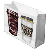 Hot Cup Koffie Design Papier Shop Drink Groot Cadeauzakje (Voorkant Gekanteld)