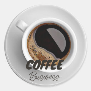Hot Cup Koffiewinkel Cafe Business Ronde Sticker