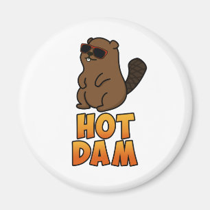 Hot Dam Cute Cool Beaver Pun Magneet