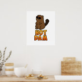 Hot Dam Funny Cool Beaver Pun Poster (Keuken)