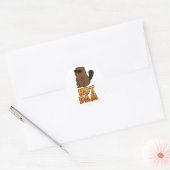 Hot Dam Funny Cool Beaver Pun Ronde Sticker (Envelop)
