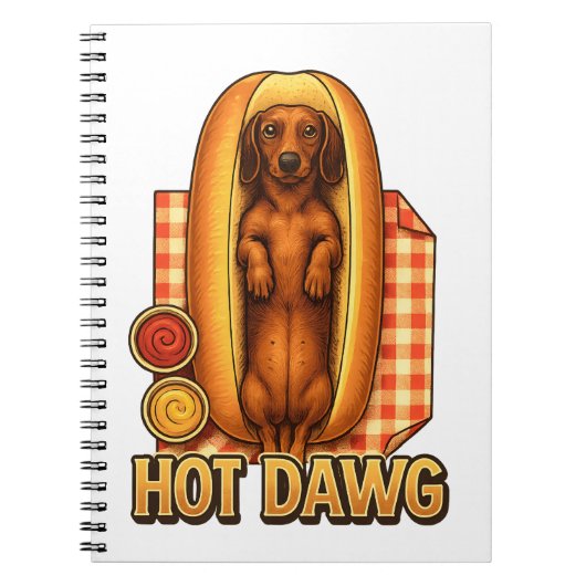 Hot Dawg Funny Dachshund Hot Dog Parody Cute Dog  Notitieboek (Voorkant)