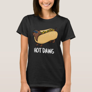 Hot-Dawg Funny Hot-Dog in een donkere longen T-shirt