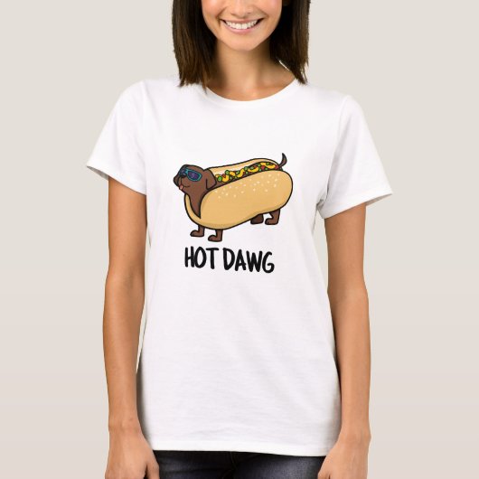 Hot-Dawg Funny Hot-Dog in een non-stop T-shirt (Voorkant)