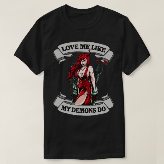 Hot Demonic Devilish Demon Satanic Succubus Evil D T-shirt (Design voorkant)
