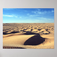 Hot Desolt Desert Sahara Blue Sky Cloud Poster