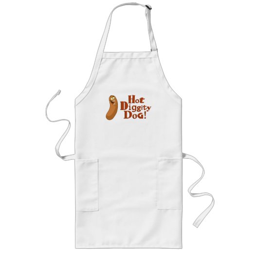 Hot Diggity Dog Apron Lang Schort (Voorkant)