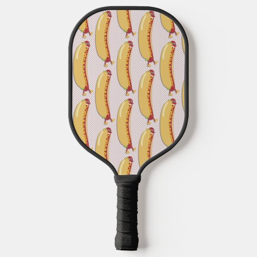 Hot Diggity Dog Fun Cheeky Retro Karakter Pickleball Paddle (Achterkant)