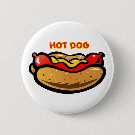 Hot-Dog aangepaste witte Button (Voorkant)