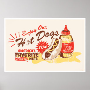 Hot-dog afdrukken poster