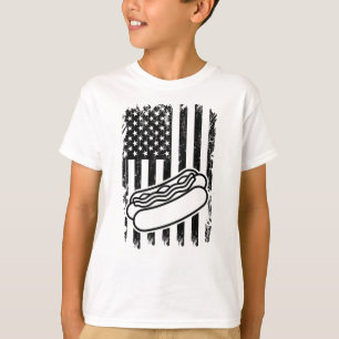 HOT DOG America Flag Hot Dog Eating Contest Hot T-shirt