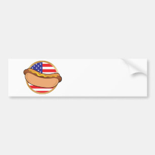 Hot Dog American Flag Bumpersticker